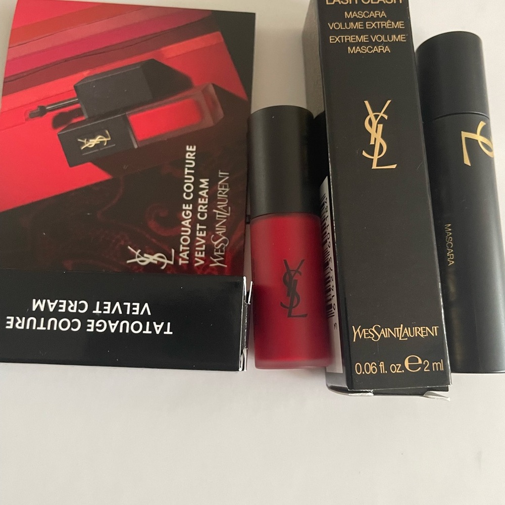 Yves Saint Laurent Black Mascara and Tatouage Couture velvet lipcream (mini Size